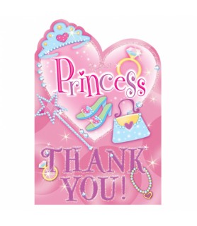 Princess Thank You Notes w/ Pink Envelopes and Stickers (8ct)