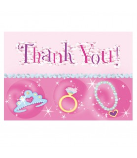 Princess Jewels Thank You Notes w/ Envelopes (8ct)