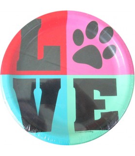 Pet Party 'Love' Small Paper Plates (10ct)