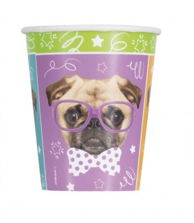 Pug Puppy Birthday 9oz Paper Cups (8ct)