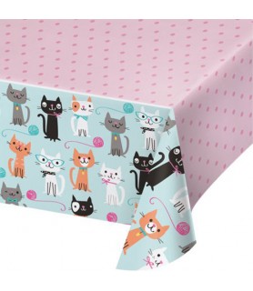 Kitten Party 'Purr-fect' Plastic Table Cover (1ct)