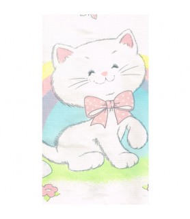 Kitten 'White Kitten' Paper Table Cover (1ct)