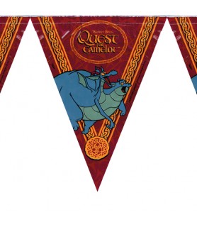Quest for Camelot Vintage 1998 Plastic Flag Banner (12ft)