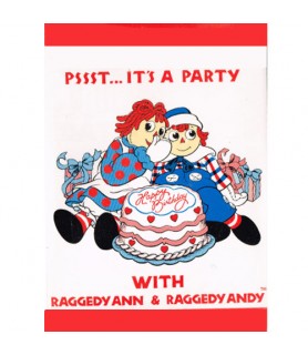 Raggedy Ann and Andy Vintage 1988 Happy Birthday Invitations w/ Envelopes (8ct)
