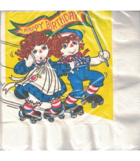 Raggedy Ann and Andy Vintage 1978 'Freewheeling Fun' Lunch Napkins (16ct)