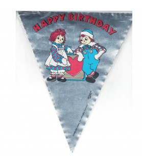 Raggedy Ann and Andy Vintage 1988 Foil Pennant Banner (1ct)