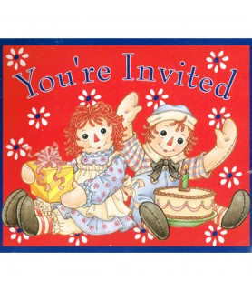 Raggedy Ann and Andy Vintage Invitations w/ Envelopes (8ct)