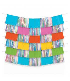 Multi-Colored Bright Rainbow Fringe Backdrop (9pc)