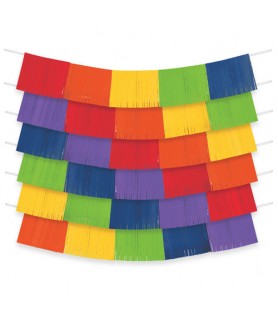 Multi-Colored Dark Rainbow Fringe Backdrop (9pc)