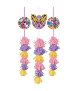 Rainbow Butterfly Unicorn Kitty Deluxe Hanging Tassel Decorations (3ct)