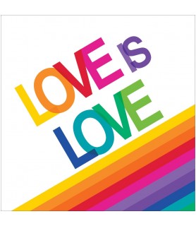 Wedding and Bridal 'Love is Love' Lunch Napkins (16ct)