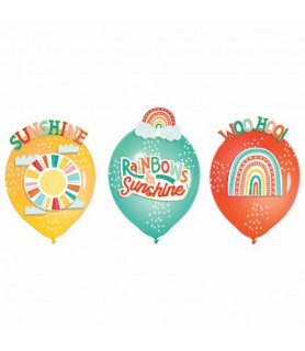 Birthday 'Retro Rainbow' Latex Balloon Kit (1ct)