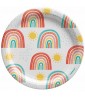 Birthday 'Retro Rainbow' Small Paper Plates (8ct)