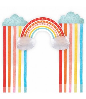 Birthday 'Retro Rainbow' Hanging Decorations (3pcs)