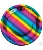 Rainbow Foil Party Large Paper Plates (8ct)