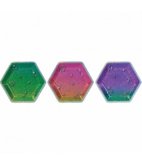Sparkle Birthday Prismatic Small Hexagon Paper Plates (8ct)