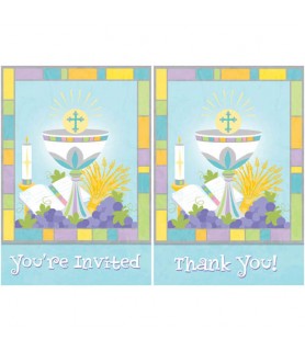 Religious 'First Communion' Invitations and Thank You Notes w/ Envelopes (20ct)