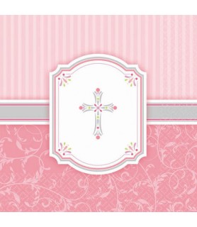 Religious 'Blessings Pink' Small Napkins (16ct)