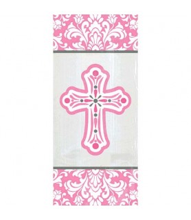 Religious 'Pink Cross' Cello Favor Bags w/ Twist Ties (20ct)