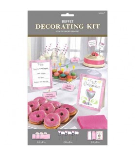 Religious 'First Communion' Pink Buffet Decorating Kit (12pc)
