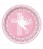 Religious 'Dove Cross Pink' Large Paper Plates (8ct)