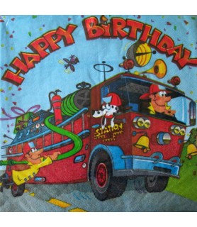 Happy Birthday Rescue 'Fire 911' Small Napkins (16ct)