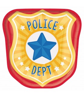 Rescue Vehicles 'First Responders' Police Badge Shaped Small Paper Plates (8ct)