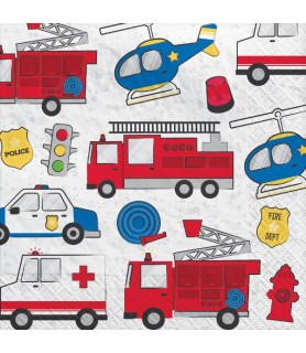 Rescue Vehicles 'First Responders' Lunch Napkins (16ct)