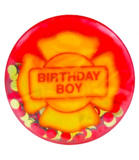Firefighter Birthday Boy Bubble Sticker (1ct)