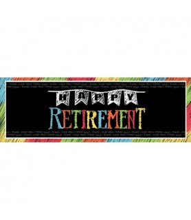 Happy 'Retirement Chalk' Giant Plastic Party Banner (1ct)