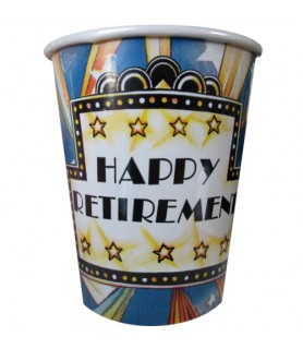 Happy Retirement 9oz Paper Cups (8ct)
