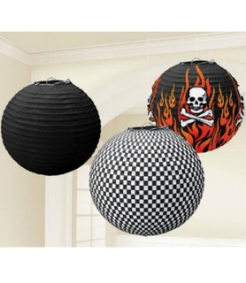 Rock On Skull and Flames Paper Lanterns (3ct)