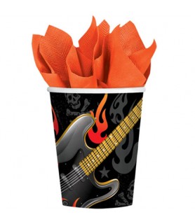 Rock On Skull and Flames 9oz Paper Cups (8ct)