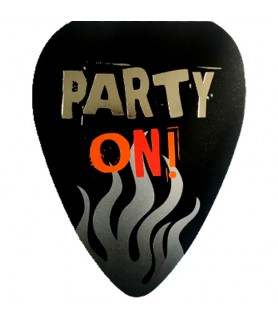 Rock On Skull and Flames Guitar Pick Shaped Invitations w/ Envelopes (8ct)