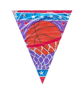 Basketball Prismatic Pennant Banner (12ft)