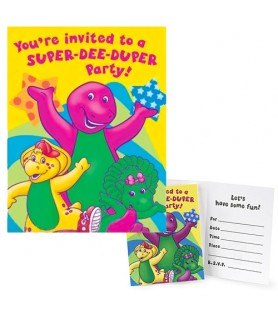 Barney 'Super Dee Duper' Invitations w/ Env. (8ct)