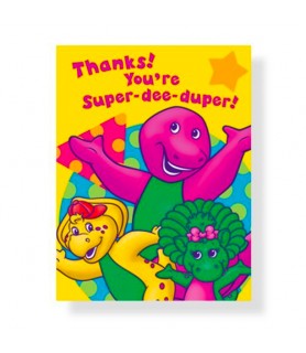 Barney 'Super Dee Duper' Thank You Notes w/ Env. (8ct)