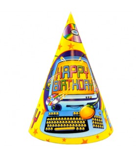 Computer Birthday Cone Hats (8ct) 