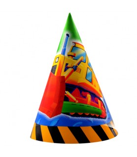 Construction 'Keep on Truckin' Cone Hats (8ct)