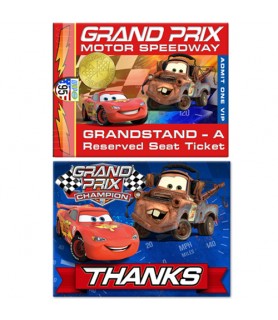 Cars 'Grand Prix Dream Party' Invitations and Thank You Notes w/ Envelopes (8ct)
