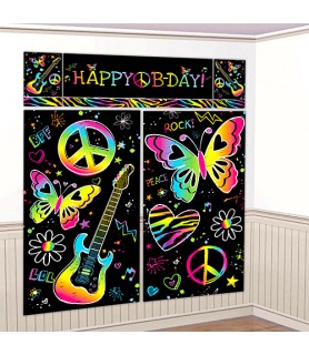Neon Doodle Wall Poster Decorating Kit (5pc)