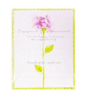 Bridal Shower Rose Engagement Announcement w/ Envelopes (8ct)