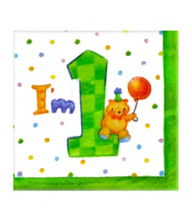 'My 1st Birthday' Teddy Bear Small Napkins (16ct)