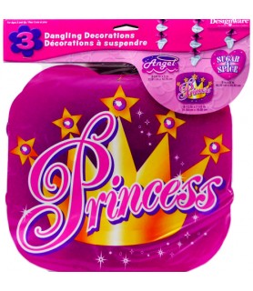 Princess Crown Swirl Decorations (3ct)