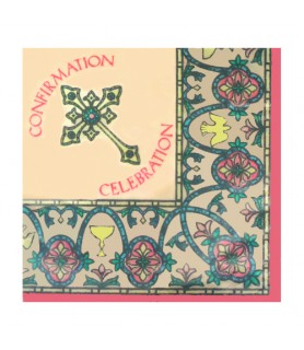 Confirmation Celebration 'Pink Stained Glass' Small Napkins (16ct)