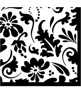 Black Paisley Flowers Lunch Napkins (20ct)