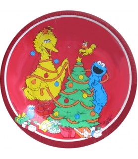 Sesame Street Vintage Christmas Party Large Paper Plates (8ct)