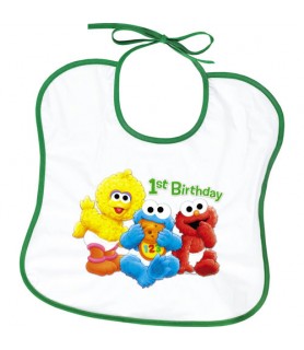 Sesame Street 1st Birthday Plastic Bibs (2ct)