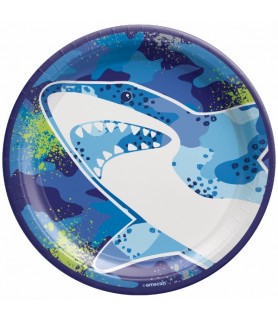 Shark Birthday Party Large Paper Plates (8ct)