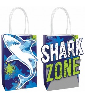Shark Birthday Party Create Your Own Kraft Paper Favor Bags (8ct)